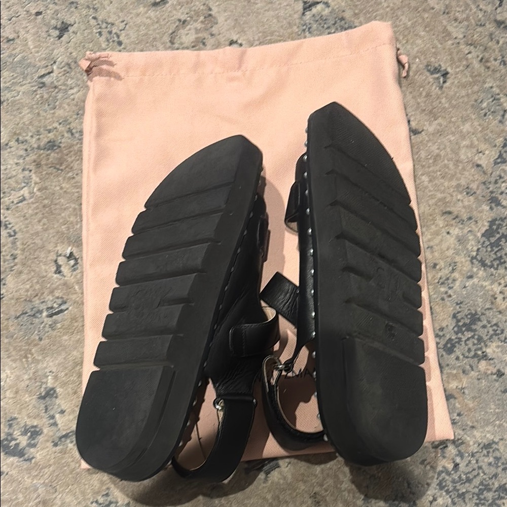 Stuart Weitzman Black Sandals with Silver Studs - Picture 8 of 8